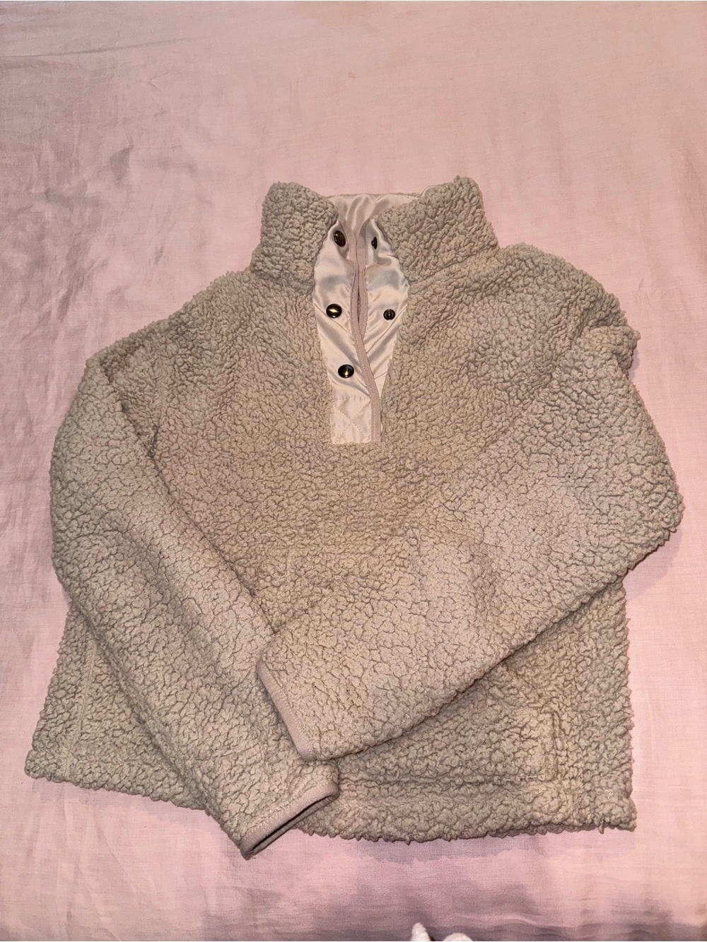 Wallflower Cream Sherpa Snap Pullover